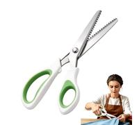 Ciseaux Cranteurs de pour Tissu Ciseaux à tissu antidérapants festonnés de | Ciseaux de Dentelés en Acier Inoxydable Pour Coupe de Bords Loisirs Créatifs Blanc Vert