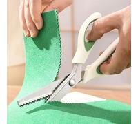 Ciseaux cranteurs en acier inoxydable robuste de 22,9 cm avec poignées dentelées et confortables de 5 mm, pour la couture de tissus, cuir et papier artisanal, vert