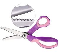 Ciseaux cranteurs pour tissu festonné 5 mm en acier inoxydable avec poignée en acier - Ciseaux professionnels en zig zag - 23,6 cm (violet)