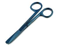 Ciseaux d'allaitement, ciseaux à pansement 14,5 cm, pour le toilettage des animaux, premiers secours, usage domestique... (14 sm STR Sharp/Blunt, bleu - titane)