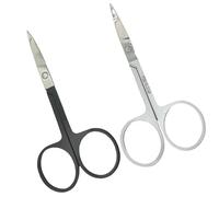 Ciseaux de beauté professionnels, ciseaux de beauté courbes ultra-tranchants, ciseaux à cuticules en acier inoxydable, adaptés pour couper les sourcils, les ongles, les poils de nez, (noir et blanc)