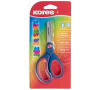 Kores Ciseaux sécurité enfants/étudiants–poignée souple, pointe émoussée, inox–Lot1 couleurs variées