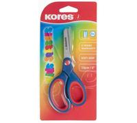 Kores Ciseaux sécurité enfants/étudiants–poignée souple, pointe émoussée, inox–Lot1 couleurs variées