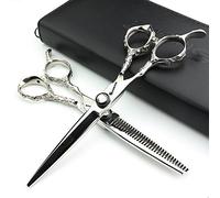 Ciseaux de coiffure pour gauchers 6 pouces coiffure styliste coiffeur ciseaux ensemble (Scissors set)