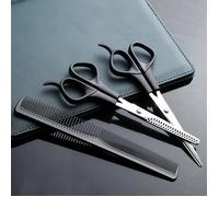 Ciseaux de Coiffure - Professionnel - Acier Inoxydable - Ergonomique - Kit Complet avec Peigne