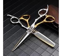 Ciseaux de Coupe à tête de Taureau - Ciseaux de barbier à effiler en Acier 440c Japonais de 15 cm