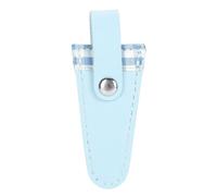 Ciseaux de couture Couverture de cuir PU protectrice pour la broderie Couture de couture de rangement sécurisé ménage 7.4x3,2 cm (Bleu)
