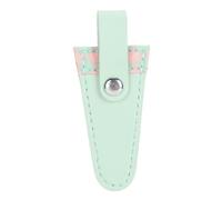 Ciseaux de couture Couverture de cuir PU protectrice pour la broderie Couture de couture de rangement sécurisé ménage 7.4x3,2 cm (Vert rose)