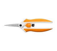 Fiskars Ciseaux à tissu Softgrip – Micro-Tip 15 cm, ambidextres, lame inox, blanc/gris