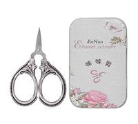 Ciseaux de couture en acier inoxydable, fil portable, ciseaux de couture sur mesure, conception ergonomique pour la broderie, l'artisanat, 60 x 42 x 0,3 mm (Argent Noir)