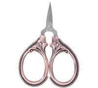 Ciseaux de Couture et Broderie en Acier Inoxydable de Précision (Rose Gold) | Mini outil artisanal de voyage, Design rétro, prise confortable, coupe nette, fil à couper le tissu facile