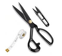Ciseaux de couture professionnels - 25,4 cm - Ciseaux à tissu - Ciseaux pour cuir - Pour tissu, vêtements, textiles, cuir, jeans, couture avec coupe-fil (noir)
