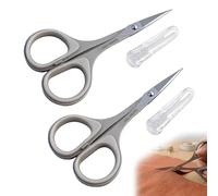 Ciseaux de couture Set 2 PC, ciseaux de broderie droit et courbé, pour broderie, couture, tricot, artisanat, découpe de fil, tissu, précision en acier inoxydable, avec étui de sécurité