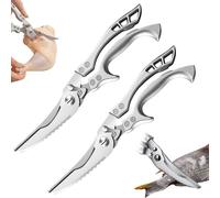 Ciseaux de cuisine en acier inoxydable, ciseaux à volaille robustes polyvalents, ciseaux de cuisine professionnels avec détartreur et serrure, pour poulet, viande, poisson, légumes (2 Pcs)