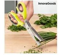 InnovaGoods – Ciseaux de cuisine 5-en-1 Multi-coupe, lames acier inoxydable, ergonomique, citronnier