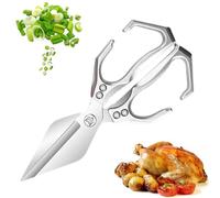 Ciseaux de cuisine multifonctionnels et robustes, ciseaux à volaille robustes, ciseaux de cuisine multi-usages pour la découpe de viande, poulet, poisson et homard. (Argent)