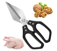 Ciseaux de cuisine pour aliments - Ciseaux à os en acier inoxydable - Ciseaux multifonctions pour viande, salade
