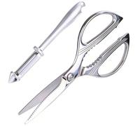 Ciseaux de cuisine professionnel Poignée en acier Antidérapante et Confortable Lame en Acier Inoxydable Tranchante et Durable,Convient Pour Couper Volaille,Nourriture,Viande