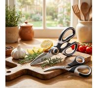 Ciseaux de cuisine tout usage - Lot de 2 ciseaux de cuisine robustes en acier inoxydable pour couper la viande, le poisson, la volaille, les légumes, la préparation des aliments, ensemble de ciseaux