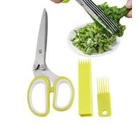 Ciseaux de Cuisine Ustensile de cuisine en acier inoxydable 5 | Ciseaux à hacher les légumes Pour basilic ciboulette persil menthe salade laitue soupe préparation