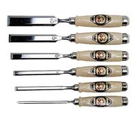 Ciseaux de menuisier KIRSCHEN - Lot de 6 - 6/10/12/16/20/26 mm - Coffret cartonné avec fenêtre d'ouverture