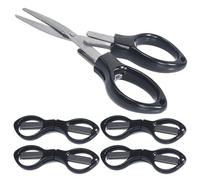 Ciseaux de Pêche 10 Pièces Pliables Portables | Lames Métal, Poignées Plastique, pour Tresse, Leurres et Bas de Ligne, Format Voyage