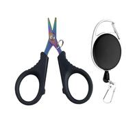 Ciseaux de pêche, coupe-lignes tressées, Ciseaux à tresser,Coupeurs en acier inoxydable à poignée antidérapante,comprend une corde Anti-perte, multifonctionnels, Super tranchants pour les amateurs d