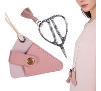 Ciseaux de pour Tissu,6,1 cm Cisailles à broder robustes avec housse en cuir PU | Ciseaux de pour coupe de tissus - Pour travaux d'aiguille, artisanat, loisirs créatifs, de fils, tricot, crochet