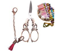 Ciseaux de rétro - Mini cutter artisanal, style décoratif européen | Cutter de style antiquité avec chaîne pour crochet délicat et projets d'artisanat, outils d'artisanat de haute qualité pour