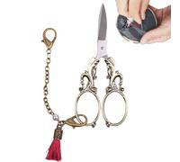 Ciseaux de rétro - Mini cutter artisanal, style décoratif européen | Cutter de style antiquité avec chaîne pour crochet délicat et projets d'artisanat, outils d'artisanat de haute qualité pour