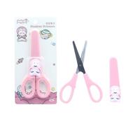 Ciseaux de sécurité pour animaux adorables avec housses - Fournitures scolaires mignonnes pour enfants (lion jaune/girafe, ours bleu, lapin rose) - Ciseaux Preppy My Melody Style (lapin rose)