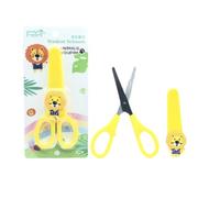 Ciseaux de sécurité pour animaux adorables avec housses - Fournitures scolaires mignonnes pour enfants (lion jaune/girafe, ours bleu, lapin rose) - Ciseaux Preppy My Melody Style (lion jaune)