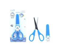 Ciseaux de sécurité pour animaux adorables avec housses - Fournitures scolaires mignonnes pour enfants (lion jaune/girafe, ours bleu, lapin rose) - Ciseaux Preppy My Melody Style (ours bleu)