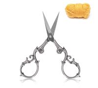 Ciseaux de style européen, ciseaux de tailleur en acier inoxydable, petits ciseaux de couture, travail d'art, outil de bricolage, outil de broderie pour la couture, l'artisanat, (Silver Gray)