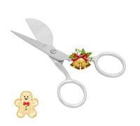 Ciseaux de tissu, 5,5 x 12CM acier inoxydable bec de canard ciseaux à coudre ciseaux à broder ciseaux de serviette de table ciseaux de tapis bec de canard Cutter appliques ciseaux à coudre (argent)