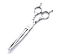 Ciseaux de Toilettage Courbés Professionnels, Ciseaux Éclaircissants en Acier Inoxydable 17 cm pour Poils de Chiens, Chats et Animaux