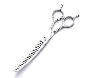 Ciseaux de Toilettage Courbés Professionnels, Ciseaux Éclaircissants en Acier Inoxydable 17 cm pour Poils de Chiens, Chats et Animaux