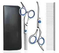 Ciseaux de toilettage pour chien, kit de toilettage pour chiens Jiasoval avec pointe ronde de sécurité, ciseaux de toilettage professionnels, set de ciseaux pour coupe de cheveux pour chiens chats