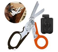 Ciseaux de traumatologie Sitengjun, couteau de sauvetage, ciseaux de sauvetage multi-outils avec 6 fonctions pratiques, pince à ciseaux pliable en acier inoxydable, ciseaux de service de secours, outi