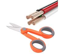 Ciseaux d'électricien 2 pièces coupe-fibre optique ergonomique avec lames dentelées et cisailles à dénuder pour couper les câbles à fibres