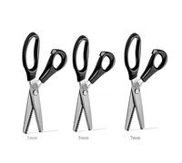 Ciseaux Dentelés Professionnels JYC CREATIVE, Acier Inoxydable, Noir, 3mm5mm7mm, Ambidextre, Pour Couture et Travaux Manuels