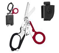 Ciseaux d'urgence avec coupe-sangle et brise-verre Pinces à ciseaux pliables en acier inoxydable, outils de sauvetage pour camping en plein air…