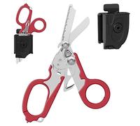 Ciseaux d'urgence avec coupe-sangle et brise-verre Pinces à ciseaux pliables en acier inoxydable, outils de sauvetage pour camping en plein air…