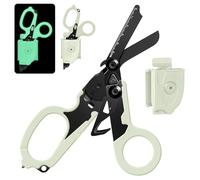 Ciseaux d'urgence avec coupe-sangle et brise-verre Pinces à ciseaux pliables en acier inoxydable, outils de sauvetage pour camping en plein air…