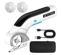 Ciseaux Électrique pour Carton, Coupe-Carton Électrique sans Fil, 3.7V Coupe Tissu Rotatif avec Verrouillage de Sécurité, Cutter Rotatif Électrique pour Carton, Tissu, Tapis, Cuir, Feutre