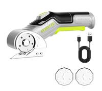 Ciseaux Electrique Rotatif Couture 3.7V: DEKOPRO Ciseaux Électrique sans Fil avec 2 Lames, Coupe Carton Puissant, pour Tissu, Cuir, Tapis, Plastique, DIY & Couture, Vert