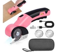 Ciseaux Electrique Tissu Couture 4.2V, Ciseaux Électrique sans Fil avec 2 Lames, Carton Puissant, pour Tissu, Cuir, Tapis, Plastique, PVC, DIY & Couture Ciseaux électriques rotatifs sans fil