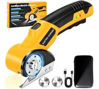 Ciseaux Electrique Tissu Couture sans Fil Ciseaux Universels avec 2 Lames, 3.6V Coupe Carton Ciseaux Electricien LED, Puissant Cutter Rotatif Couture pour Tissu, Carton, Cuir, Tapis, Papier et Feutre