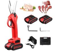 Ciseaux Électriques à Os Professionnels - Cisailles Volaille sans Fil 2x21V, Lame Acier INOX Dentelée pour Poulet, Viande, Poisson, Légumes - Faciles à Nettoyer