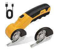 Ciseaux Électriques Sans Fil 3,6 V, Ciseaux Electrique Tissu Couture, Mini Cutter Électrique, Ciseaux Universels Sans Fil, Cutter Rotatif pour Carton Cuir Feutre Tapis Papier Plastique(Jaune)